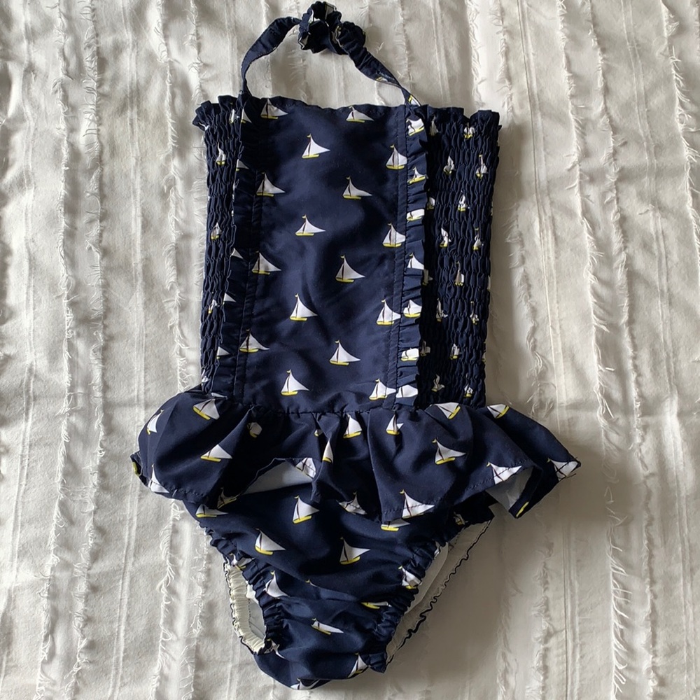Rachel Riley Navy Girls Swimsuit Size 6Y